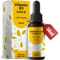 Produktbild von Bloom Naturals Vitamin D3 Tropfen vegan hochdosiert 5000 IE 50 ml