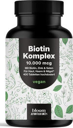 Bloom Naturals Zink Biotin Selen Kombination Tabletten vegan 400 Stück – Bild 1 von 1