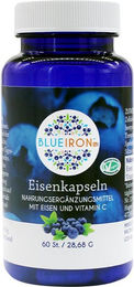 BlueIron Eisenkapseln vegan glutenfrei laktosefrei für Erwachsene, Schwangere und Stillende, 60 Kapseln – Bild 1 von 5