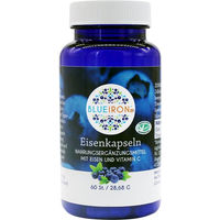 Produktbild von BlueIron Eisenkapseln vegan glutenfrei laktosefrei für Erwachsene, Schwangere und Stillende, 60 Kapseln