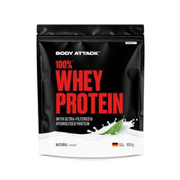Produktbild von Body Attack 100% Whey Protein Natural - 900 g - Glutenfreies Eiweißpulver mit Hydrolysat und BCAAs