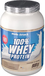 Body Attack 100 % Whey Protein Pulver Cookies & Cream Low Carb – Bild 1 von 2