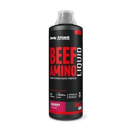 Body Attack Beef Amino Liquid Kirsche laktosefrei 1000 ml – Bild 1 von 3