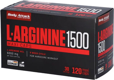 Body Attack L-Arginin Kapseln 120 Stück – Bild 1 von 3