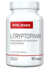 Body Attack L-Tryptophan 500 mg Kapseln 90 Stück laktosefrei und zuckerfrei – Bild 1 von 2