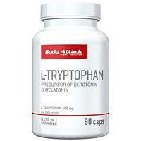 Produktbild von Body Attack L-Tryptophan 500 mg Kapseln 90 Stück laktosefrei und zuckerfrei