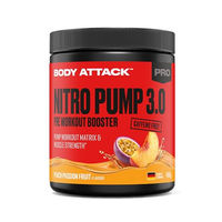Produktbild von Body Attack Nitro Pump 3.0 Pre Workout Booster Pulver Peach Passion Fruit 400g