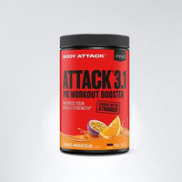 Produktbild von Body Attack Pre Attack 3.1 Pulver Green Apple ohne Aspartam 600g
