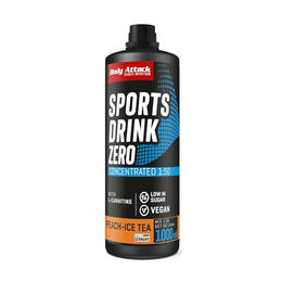 Body Attack Zero Sports Drink Sirup Ice Tea Peach zuckerarm vegan 1000 ml – Bild 1 von 6