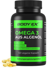 Body Ex Omega 3 Kapseln aus Algenöl vegan glutenfrei laktosefrei für Sportler 120 Stück – Bild 1 von 4