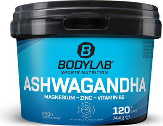Bodylab24 Ashwagandha Kapseln mit Magnesium, Zink und Vitamin B6, 120 Stück, vegan – Bild 1 von 2