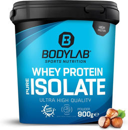 Bodylab24 Whey Protein Isolat Haselnuss 900 g zuckerfrei laktosefrei ohne Zusatzstoffe – Bild 1 von 4