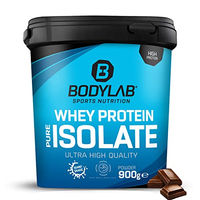 Produktbild von Bodylab24 Whey Protein Isolat Schokolade 900g Eiweißpulver ohne Zusatzstoffe
