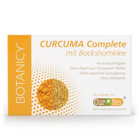 Produktbild von Botanicy Curcuma Complete mit Bockshornklee hochdosierte Kapseln mit 95% Curcumin Gehalt vegan und ohne Zusatzstoffe 30 Kapseln