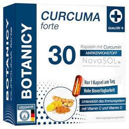 Botanicy Curcuma forte Kapseln mit mizellarem Curcumin sowie Vitamin C und D, hochdosiert und vegetarisch, 30 Kapseln – Bild 1 von 2