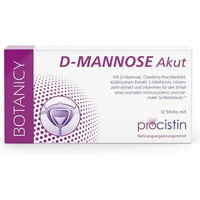 Produktbild von Botanicy D-Mannose + Cranberry Akut Sticks Trinkpulver mit D-Mannose, Cranberry-Extrakt und Vitamin C, glutenfrei, 12 Sticks
