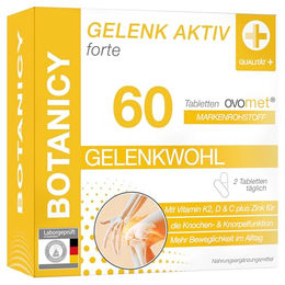 Botanicy Gelenk Aktiv Forte - 60 Kapseln - mit Ovomet Eierschalenmembran, Grünlippmuschel, Vitamin C, D, K sowie Zink und L-Prolin - laborgeprüft und ohne Zusatzstoffe – Bild 1 von 2