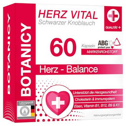 Botanicy Herz Vital Schwarzer Knoblauch Kapseln vegan 60 Stück – Bild 1 von 3