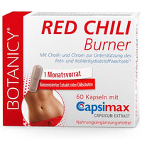 Produktbild von Botanicy Red Chili Burner Capsaicin Kapseln mit Capsimax vegan 60 Kapseln