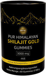 BPV Pure Himalayan Shilajit Gold Gummies 3000 mg mit Ashwagandha, Ingwer, Tribulus und Ginseng ohne Zusatzstoffe 60 Stück – Bild 1 von 4