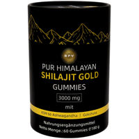 Produktbild von BPV Pure Himalayan Shilajit Gold Gummies 3000 mg mit Ashwagandha, Ingwer, Tribulus und Ginseng ohne Zusatzstoffe 60 Stück