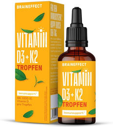 BRAINEFFECT Vitamin D3 + K2 Tropfen mit 1000 IE pro Portion 60 ml – Bild 1 von 1