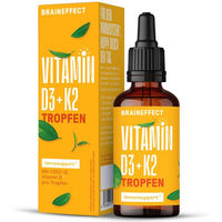 Produktbild von BRAINEFFECT Vitamin D3 + K2 Tropfen mit 1000 IE pro Portion 60 ml