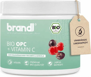 brandl BIO OPC Traubenkernextrakt mit Vitamin C aus Acerola Kapseln vegan und ohne Zusatzstoffe 120 Stück – Bild 1 von 3