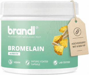brandl® Bromelain hochdosiert – 6.000 FIP aus Ananas – Vegan & ohne Zusatzstoffe – 60 Kapseln – Bild 1 von 2