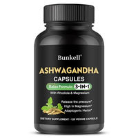 Produktbild von Bunkell Ashwagandha 650mg mit Magnesium und Rhodiola Nahrungsergänzungsmittel 120 Kapseln