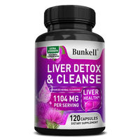 Produktbild von Bunkell Liver Detox & Cleanse Nahrungsergänzungsmittel 1104 mg 120 Kapseln