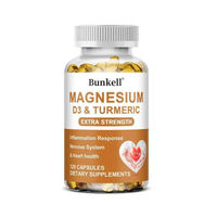 Produktbild von Bunkell Nahrungsergänzungsmittel Magnesium Vitamin D3 und Turmeric 120 Kapseln