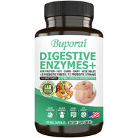 Produktbild von Buporai Digestiv Enzymes+ Nahrungsergänzungsmittel mit Präbiotika und Probiotika für Erwachsene 120 Kapseln