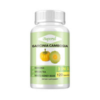 Produktbild von Buporai Garcinia Cambogia Extract 3 in 1 mit Grüntee und weißer Bohnenextrakt Nahrungsergänzungsmittel 120 Kapseln