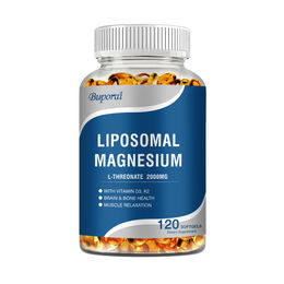 Buporai Liposomales Magnesium L-Threonat 2000 mg mit Vitamin D3 und K2 Kapseln für Erwachsene 120 Stück – Bild 1 von 3