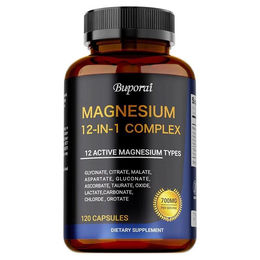 Buporai Magnesium 12-in-1 Complex Nahrungsergänzungsmittel 120 Kapseln – Bild 1 von 4
