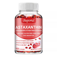 Produktbild von Buporai Nahrungsergänzungsmittel Astaxanthin Ashwagandha und Traubenkernextrakt 120 Kapseln