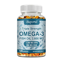 Buporai Omega-3 Fischöl Nahrungsergänzungsmittel 120 Kapseln – Bild 1 von 4