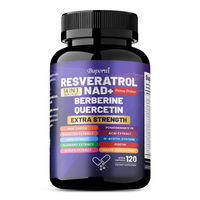 Produktbild von Buporai Resveratrol NAD+ Berberine und Quercetin Nahrungsergänzungsmittel mit 120 Kapseln für Erwachsene