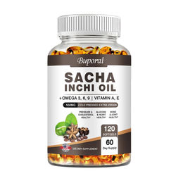 Buporai Sacha Inchi Öl mit Omega 3, 6, 9 sowie Vitamin A und E Kapseln 120 Stück – Bild 1 von 4