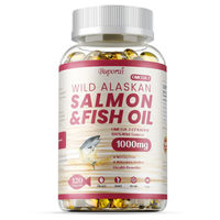 Produktbild von Buporai Wild Alaska Salmon & Fish Oil Omega-3 EPA DHA 1000mg Kapseln 120 Stück für Erwachsene