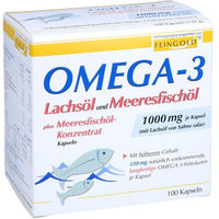 Produktbild von Burton Feingold Omega-3 Lachsöl und Meeresfischöl Kapseln für Erwachsene 100 Stück