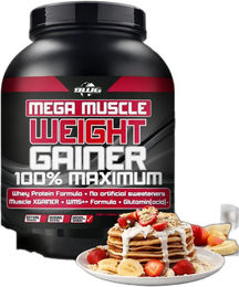 BWG Mega Muscle Weight Gainer Pulver Banane 5000g vegetarisch ohne Aspartam – Bild 1 von 6