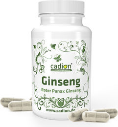 Cadion Roter Panax Ginseng C.A. Meyer Extrakt 20:1 Vegan 90 Kapseln – Bild 1 von 3