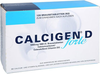 Calcigen D forte Cooper Consumer Health Brausetabletten mit 1000 mg Calcium und 880 I.E. Vitamin D3 für Senioren 120 Stück – Bild 1 von 1