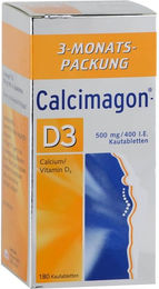 Calcimagon D3 Kautabletten mit 500 mg Calcium und 400 I.E. Vitamin D3 – Bild 1 von 2
