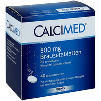 Produktbild von Calcimed Brausetabletten mit Calcium Carbonat 500 mg für Erwachsene, Schwangere und Stillende, 40 Stück