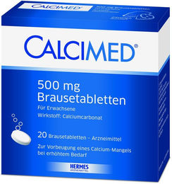 CALCIMED Calcium Carbonat Brausetabletten 500 mg 20 Stück für Schwangere und Stillende – Bild 1 von 1