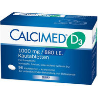 Produktbild von Calcimed Calcium Carbonat und Vitamin D3 1000 mg / 880 I.E. Lutschtabletten für Erwachsene, Senioren sowie Schwangere und Stillende