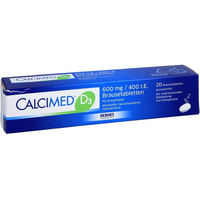 Produktbild von Calcimed D3 Hermes Arzneimittel Brausetabletten mit Calcium Carbonat 600 mg und 400 I.E. 20 Stück
